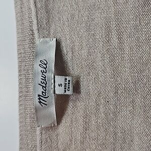 Madewell sweater scoop neck small oversized  oat or creme 100٪ merino wool
